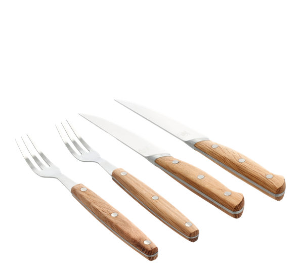 Foresta biffbestikk 4 deler eik stål fra Morsø