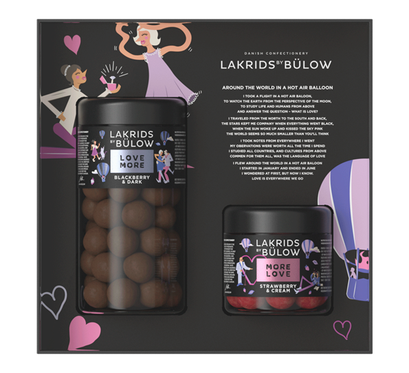 Love Black Box lakris blackberry standard + strawberry liten 420g fra Lakrids By Johan Bülow