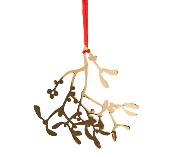 Juletrepynt ornament misteltein 8 cm gull Pluto Design