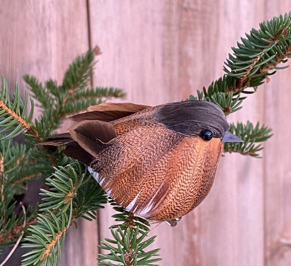 Småfugl med klips cognac fra Und