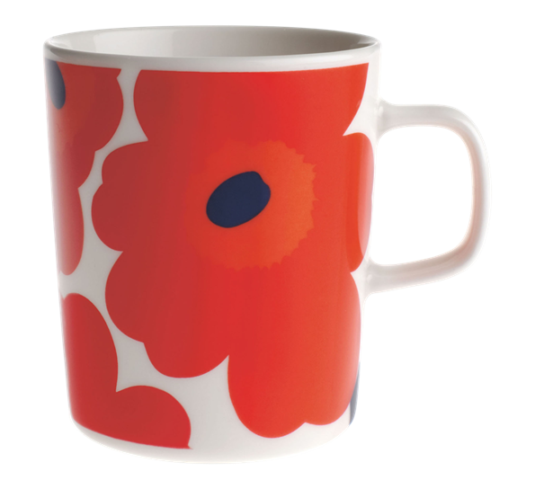 Oiva Unikko krus 2,5 dl hvit rød blå fra Marimekko