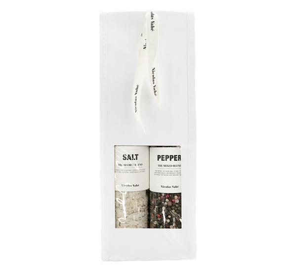 Gavepose med salt- og peppersett fra Nicolas Vahé