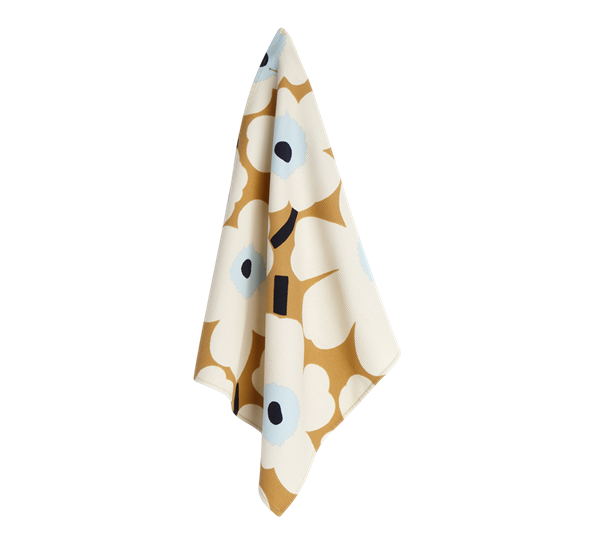 Unikko kjøkkenhåndkle beige krem blå fra Marimekko