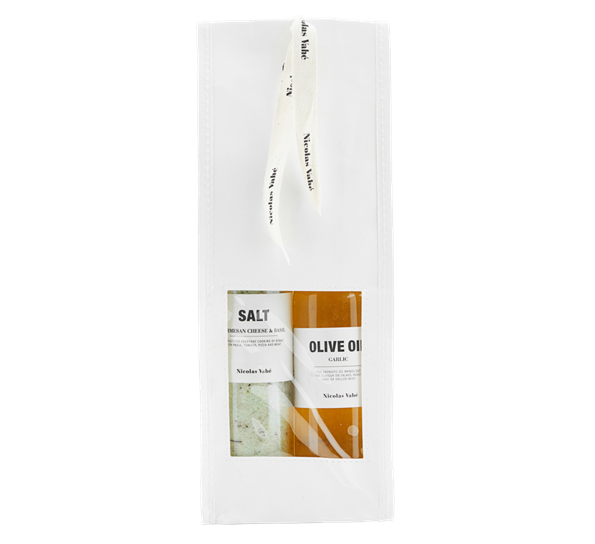 Gavepose med salt og rapsolje fra Nicolas Vahé