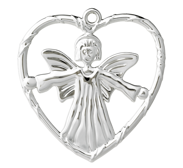 Karen Blixen engel i hjerte H7 forsølvet fra Rosendahl