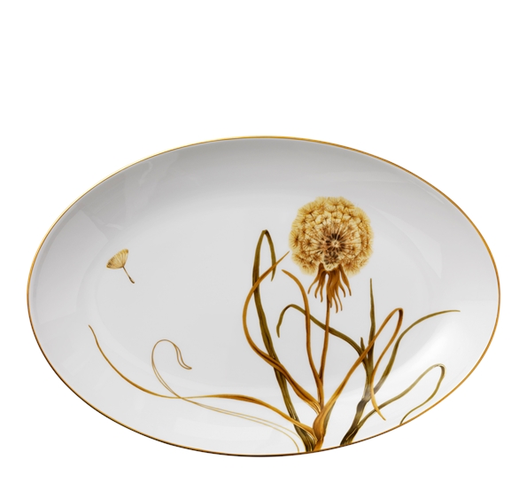 Flora fat ovalt 40 cm dandelion fra Royal Copenhagen