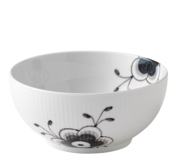 Sort Mega Riflet skål 15 cm fra Royal Copenhagen