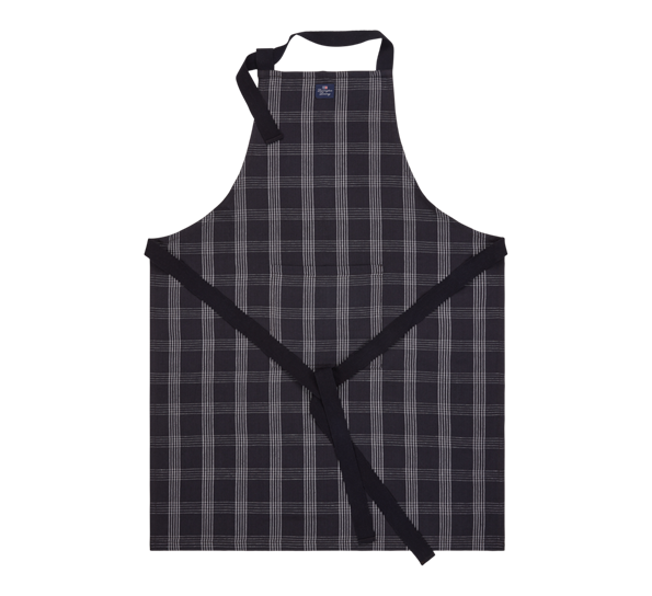 <p>Checked forkle&nbsp;lin- og bomullsblanding sort Lexington</p>
