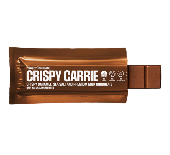 Sjokoladebar 40g Crispy Carrie fra Simply Chocolate