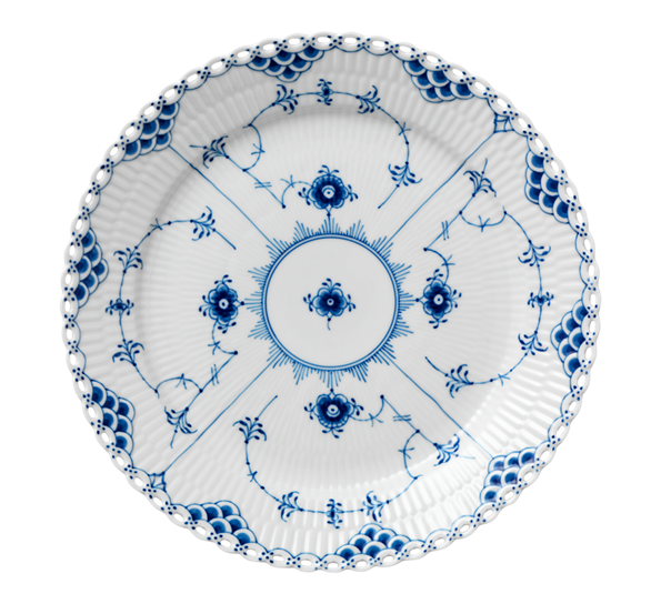 Musselmalt Helblonde tallerken flat 25 cm fra Royal Copenhagen