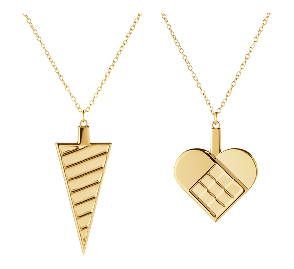 CC 2025 ornament sett hjerte og kremmerhus gull fra Georg Jensen