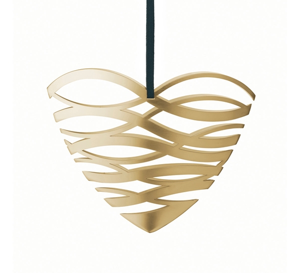 Tangle hjerte ornament stor brass fra Stelton
