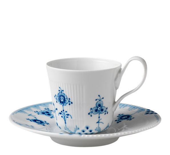 Blue Elements kaffekopp med skål 25cl fra Royal Copenhagen
