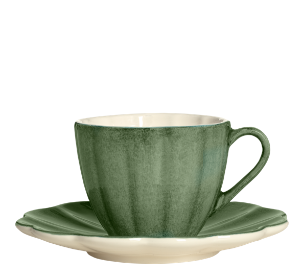 Oyster kopp med skål 25 cl forest green Mateus