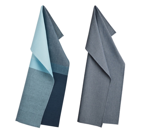 Colourblock Egypt kjøkkenhåndkle 2Pk Blue Silver fra Georg Jensen Damask