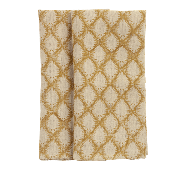 Cypress linservietter 2-pk 50x50 cm oker fra Chamois