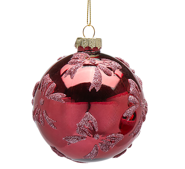 Julekule flere sløyfer ø8 cm rød EDG Enzo de Gasperi