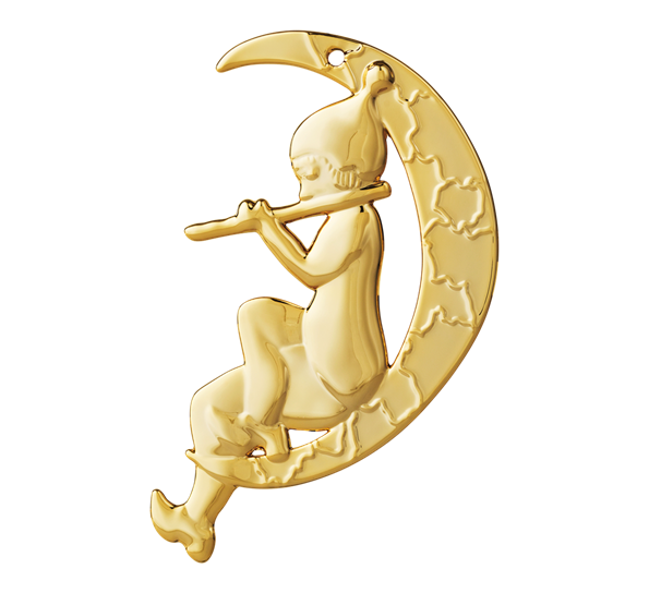 Karen Blixen Ole Lukkøye 8 cm forgylt fra Rosendahl