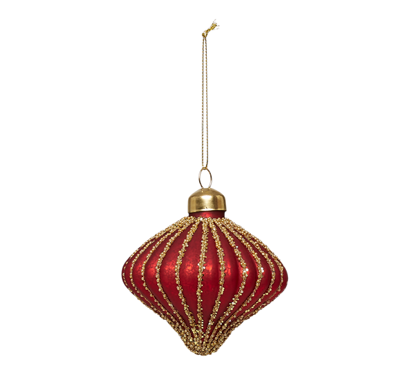 Julekule rød med gull kaviar fra UND