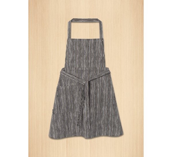 Varvunraita forkle sort hvit fra Marimekko