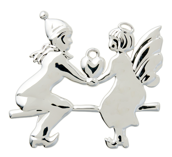 Karen Blixen engel på vippehuske 6,5 cm forsølvet fra Rosendahl