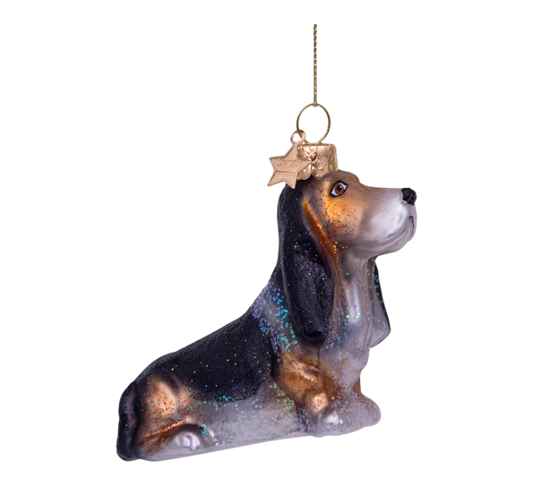 Glassornament dachshund H7,5 cm fra Vondels