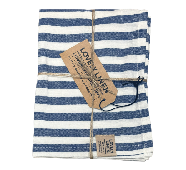 Misty kjøkkenhåndkle 45x70 cm edge denim blue fra Lovely Linen