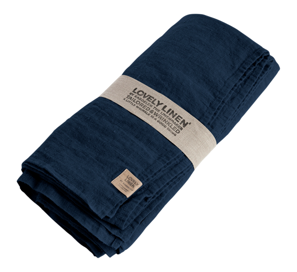 Lovely linduk 145x250 cm midnattsblå fra Lovely Linen