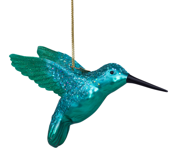 Glassornament kolibri grønn H8 cm fra Vondels