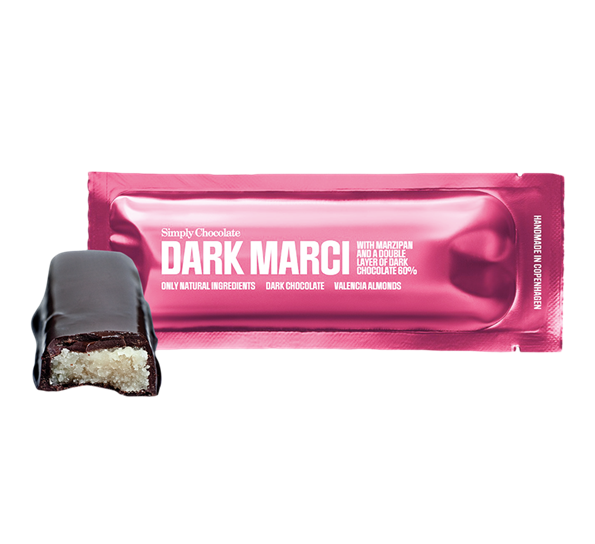 Sjokoladebar 40g Dark Marci fra Simply Chocolate