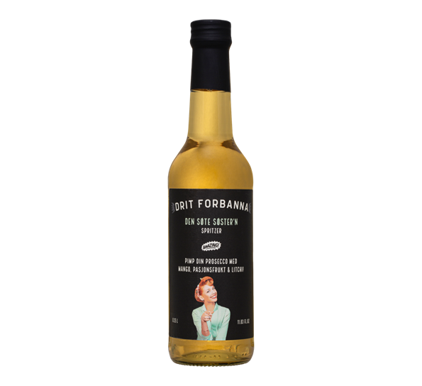 Den Søte Søster'n spritzer Pasjonsfrukt, Mango og Litchi 35 cl Drit Forbanna