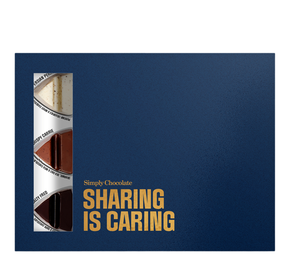 Gaveeske Sharing is Caring 12 stk a 10g fra Simply Chocolate