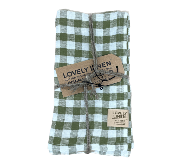 Misty servietter 45X45 cm square Jeep green 4-pk fra Lovely Linen