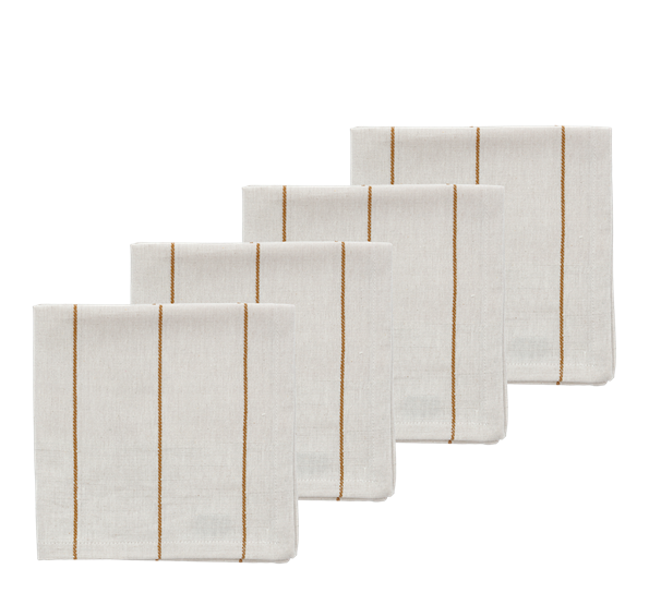 Serviett Line 4pk offwhite gull fra Södahl