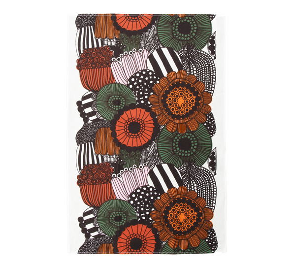 Siirtolapuutarha kjøkkenhåndkle hvit rød grønn fra Marimekko