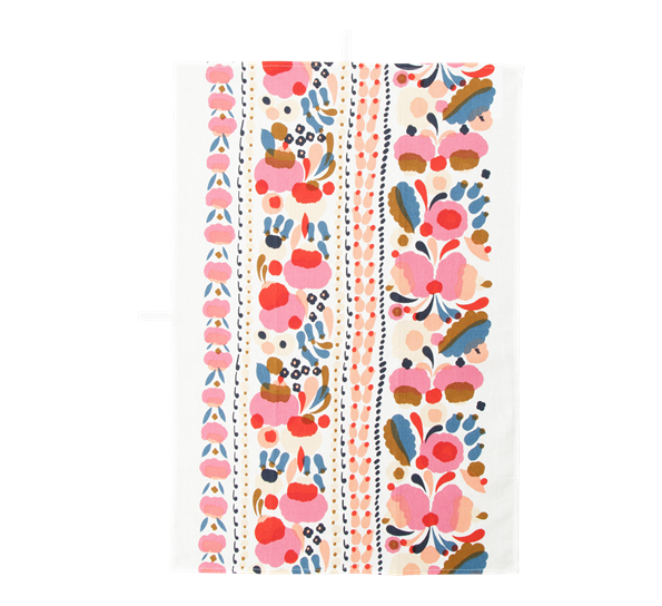 Tuppura kjøkkenhåndkle hvit rød blå fra Marimekko
