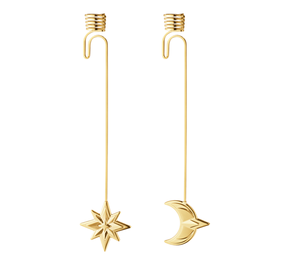 CC 2024 lysholder sett måne stjerne 2-pk gull fra Georg Jensen