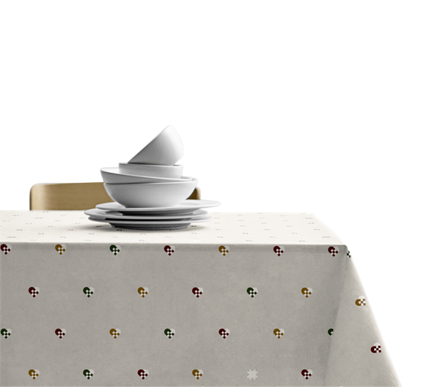 Akrylduk Christmas Hearts rød antiskli pr meter fra Södahl