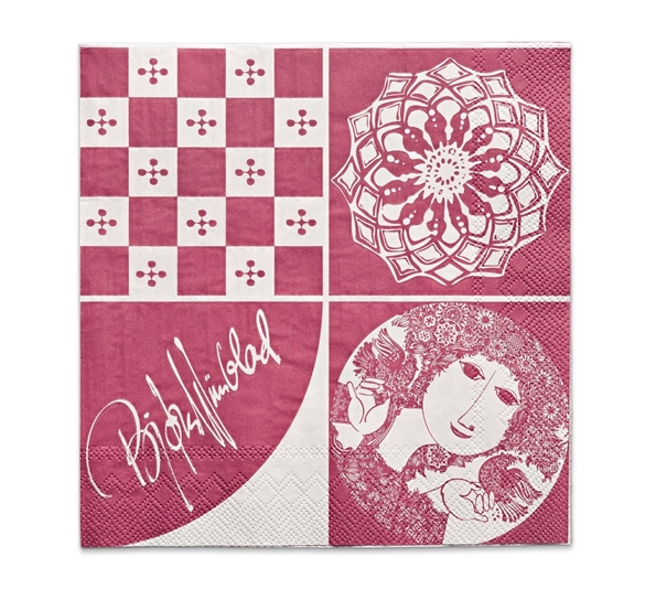 Servietter rød fra Bjørn Wiinblad