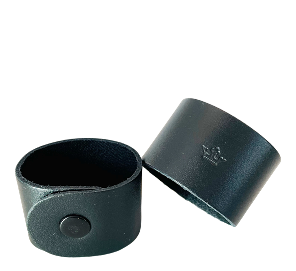 Serviettringer 4-pk sort skinn Nordan Home