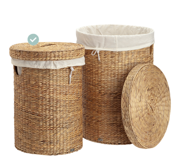 Lily skittentøyskurv ø38x52 cm vannhyasint natur fra Dixie