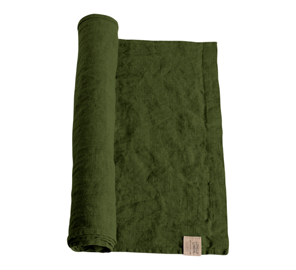 Lovely løper 47x150 cm Jeep Green fra Lovely Linen