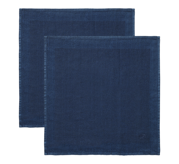 Plain linservietter 2-pk 45x45 cm dyp blå fra Georg Jensen Damask