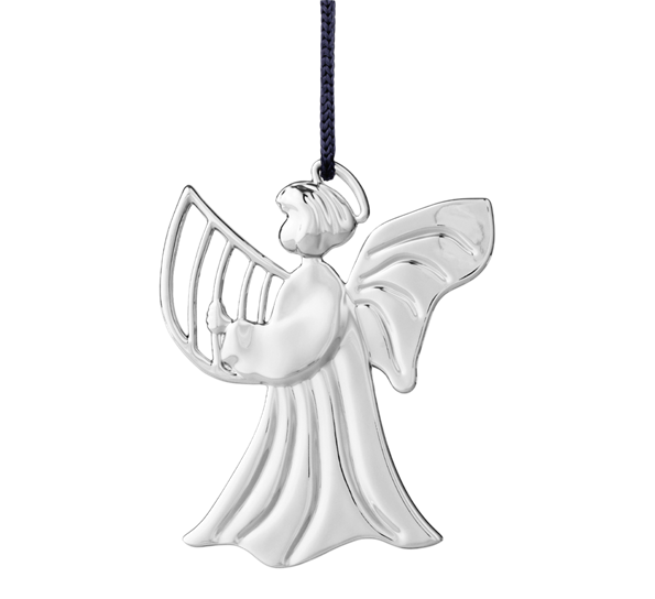 Karen Blixen engel med harpe 7 cm forsølvet fra Rosendahl