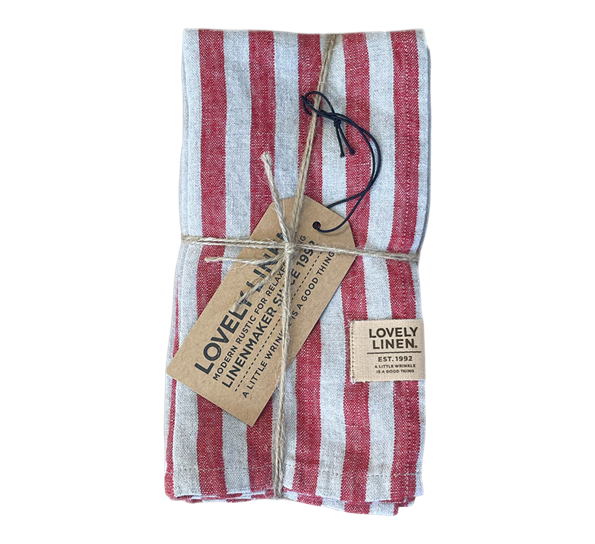 Misty servietter 45x45 cm 4-pk edge Real red fra Lovely Linen