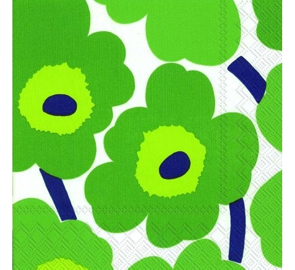 Marimekko Unikko grønne lunsjservietter Ihr