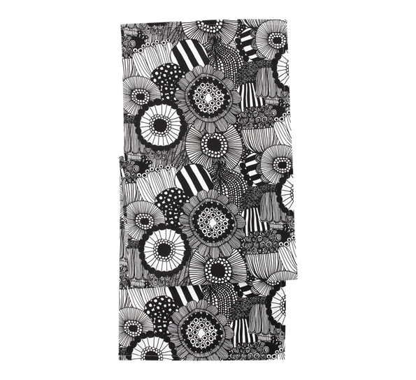 Siirtolapuutarha løper 150x40 cm hvit sort fra Marimekko