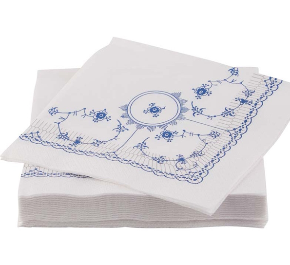 Servietter Mussel blå 20pk 40x40 cm