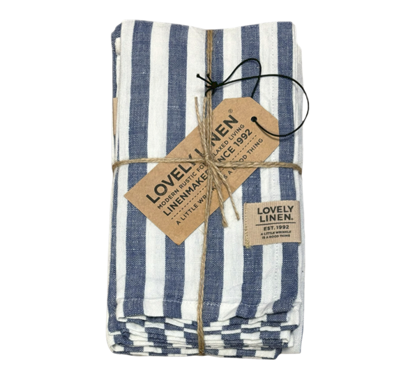 Misty servietter 45x45 cm 4-pk edge denim blue fra Lovely Linen