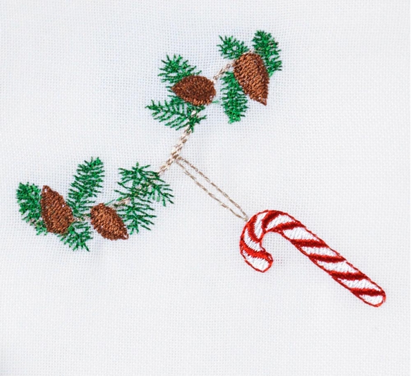 Juleserviett med sukkerstang fra Langkilde & Søn